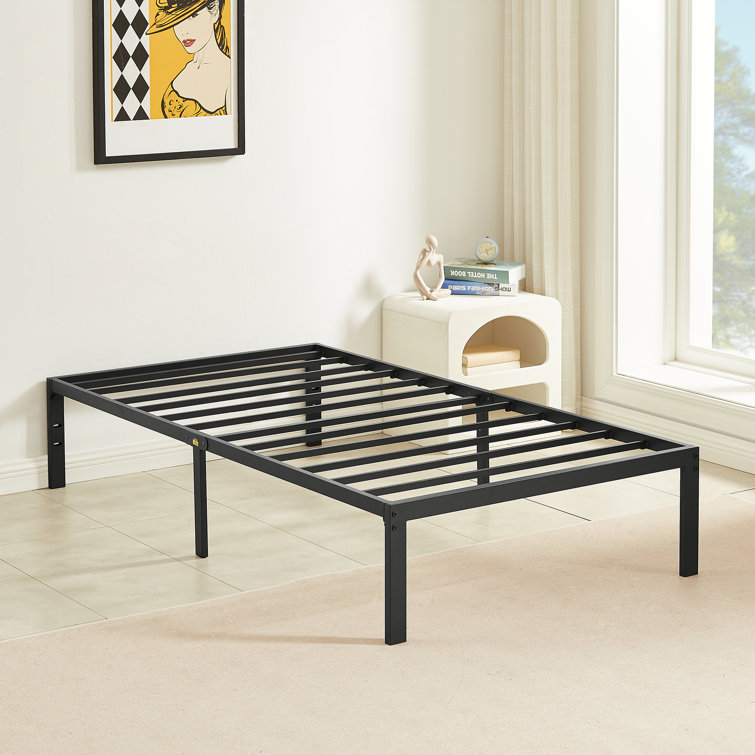 Black metal online platform bed full